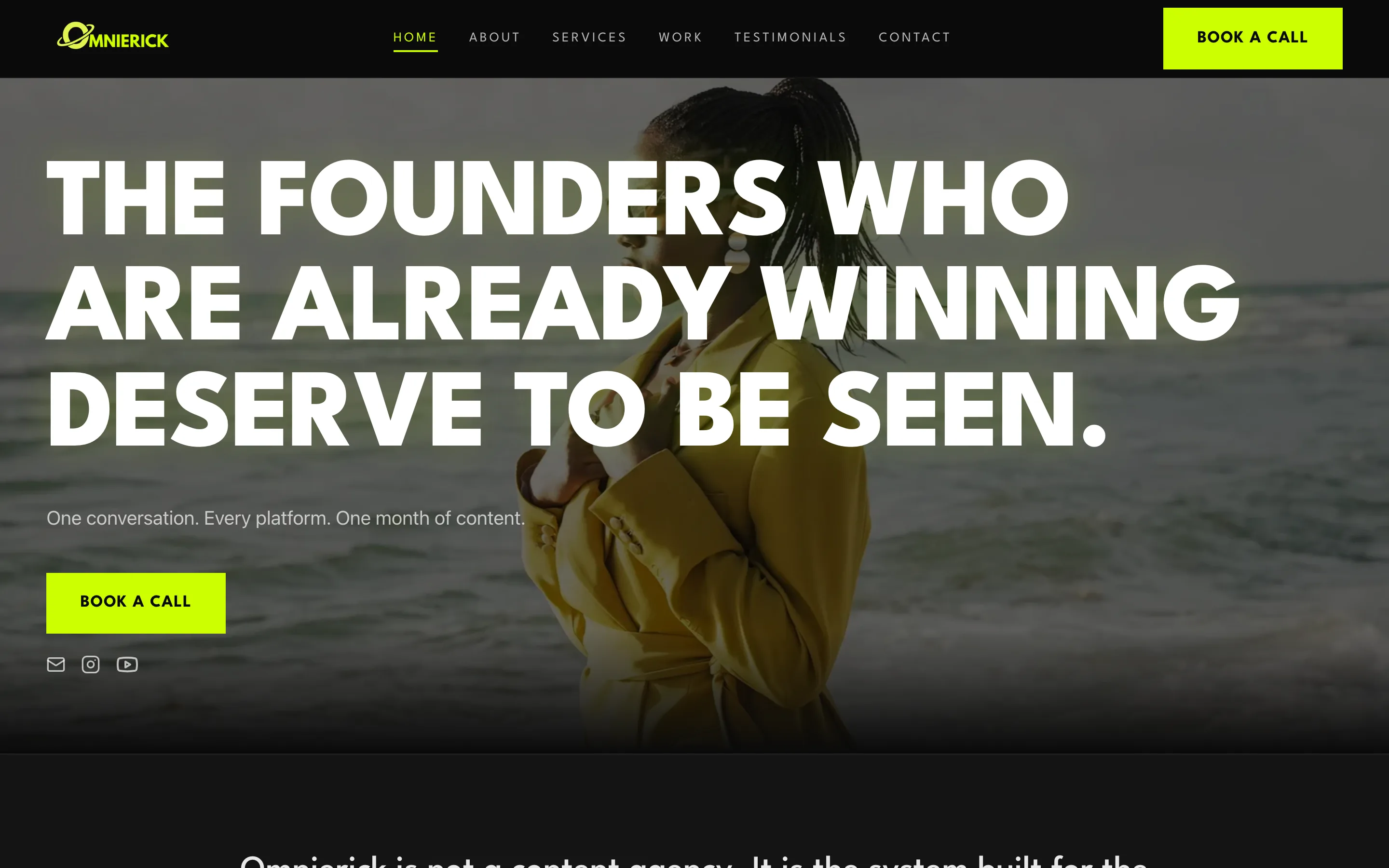 Omnierick homepage, a personal brand site for founder and media operator Erick Ison
